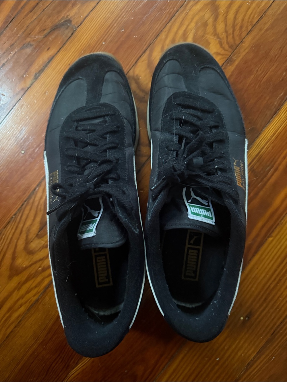 Puma Men’s Black Low-Profile Suede & Textile Sneakers